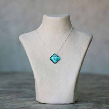 Aqua Green And Blue Glass Pendant Necklace, 2 of 10
