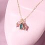 Rose Gold Plated Family Birthstone Marquise Necklace, thumbnail 3 of 7