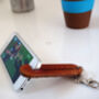 Personalised Leather Phone Stand Key Ring, thumbnail 1 of 6
