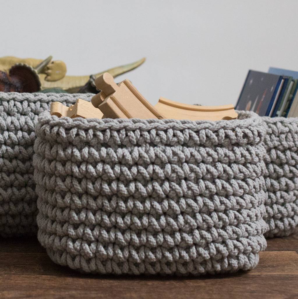 chunky knitted storage basket by addie & harry ...
