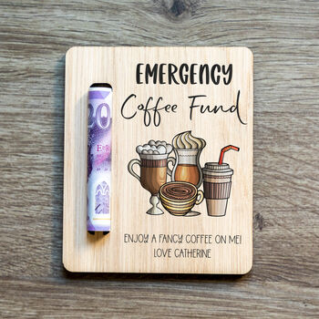Personalised Emergency Coffee Fund Money Holder Magnet, 4 of 5