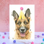 German Shepherd Pompom Birthday Card, thumbnail 1 of 1