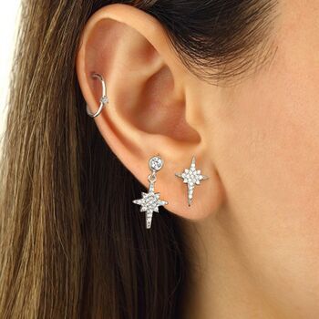 Northern Star Polaris Stud Earring In Sterling Silver, 5 of 11