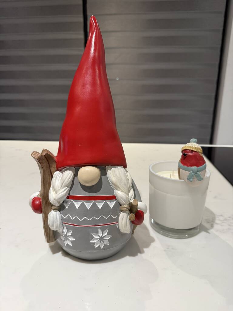 Handcrafted, Ceramic Nordic Skiing Christmas Gonk, 1 of 6