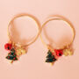 Hoop Christmas Earring With Charms, thumbnail 1 of 4