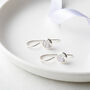 Sterling Silver Diamante Wire Earrings, thumbnail 1 of 6