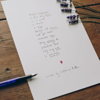 'Maybe Tomorrow' Original Handwritten Poem, 2 of 4
