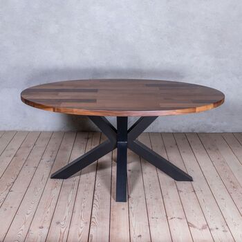 Causey Stripe Walnut Dining Table With Spider Legs, 2 of 6