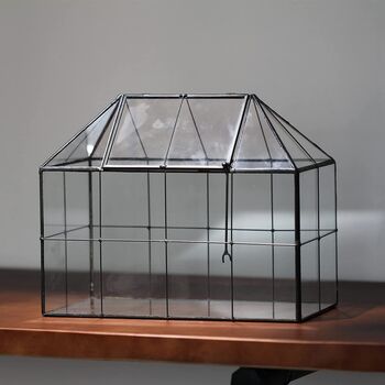 Black Glass Geometric House Plant Terrarium, 4 of 6