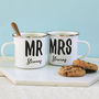 Personalised Mr And Mrs Enamel Mug, thumbnail 1 of 5