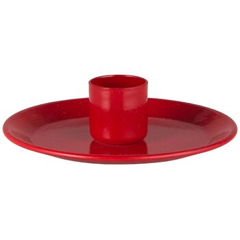 Scandinavian Red Enamel Candle Holder, 2 of 7