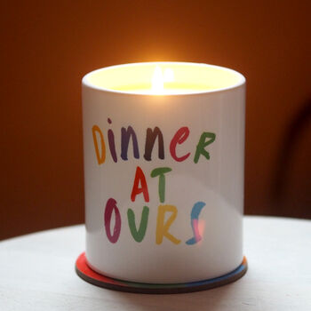 'Dinner At Ours' Scented Soy Wax Ceramic Candle, 2 of 3