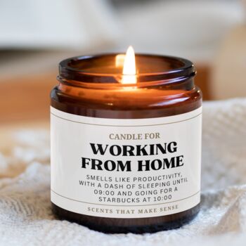 Working From Home Funny Candle Birthday Gift, 5 of 7