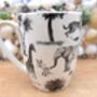 Set Of Six China Aspen Mugs In Black Safari Design, thumbnail 9 of 12