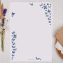A4 Letter Writing Paper Blue Butterfly Design, thumbnail 1 of 4