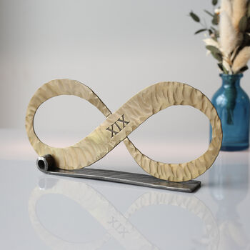 19th Anniversary Bronze Infinity Symbol. Hand Forged Bronze Keepsake, 3 of 9