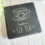 Engraved Personalised Slate Tea Coaster Name And Age Gift, thumbnail 2 of 6