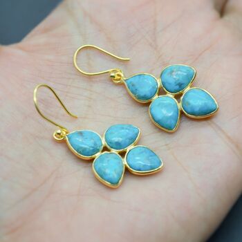 Turquoise Silver Earrings, 3 of 12