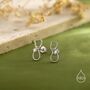 Sterling Silver Tiny Stethcope Stud Earrings, thumbnail 1 of 12