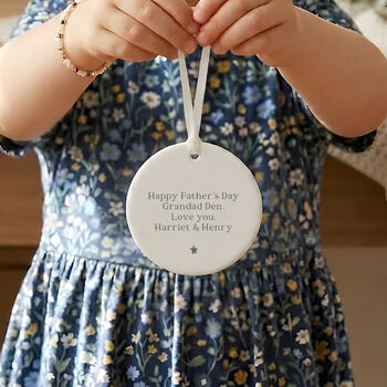 Father's Day Ceramic Photo Plaque With Message On Back, 4 of 8