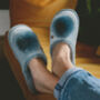 Personalised Soft Blue Pom Pom Slippers, thumbnail 3 of 3