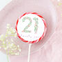 Twenty One 21 Floral Birthday Lollipop, thumbnail 1 of 3