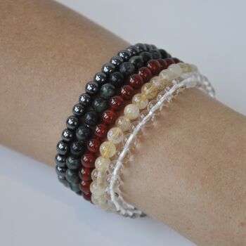 Men's Hematite Crystal Bead Bracelet Gift For Him, 5 of 5