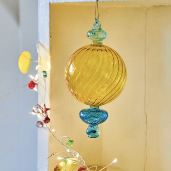 Fine Glass Fluted Hand Blown Baubles, 2 of 4
