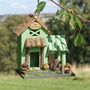 Personalised Green Cottage Garden Bird House, thumbnail 1 of 7