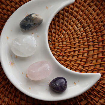 Love Healing Crystal Set With Moon Trinket Dish, 5 of 8