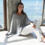 Grey 100% Cashmere Button Poncho Gift Boxed, thumbnail 1 of 10