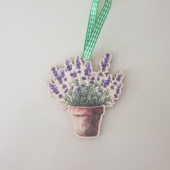 Wooden Lavender Flower Hanging Decoration Gift For Gardeners, 4 of 7