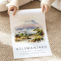 Tanzania Mount Kilimanjaro Travel Poster, thumbnail 3 of 7