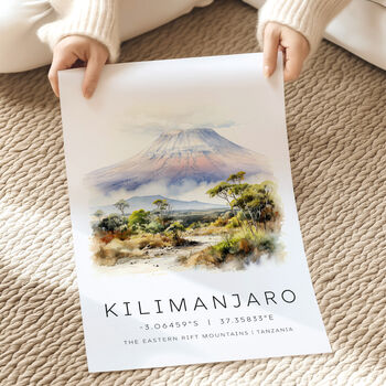 Tanzania Mount Kilimanjaro Travel Poster, 3 of 7