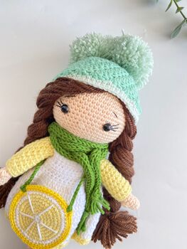 Handmade Crochet Dolls With Lemon Shaped Bag, 12 of 12