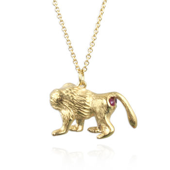 Baboon Necklace With Ruby Bottom, 4 of 7