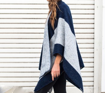Reversible Soft Grey And Navy Blanket Scarf, 3 of 5