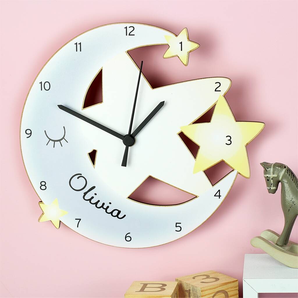 Stars And Moon Children's Wall Clock