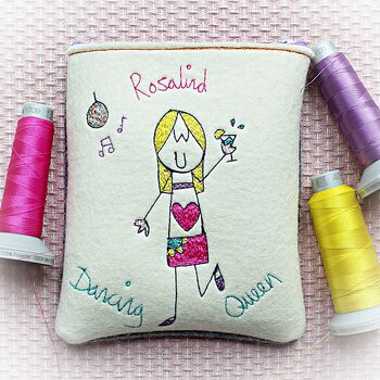 Personalised Embroidered Dancing Queen Purse, 7 of 12