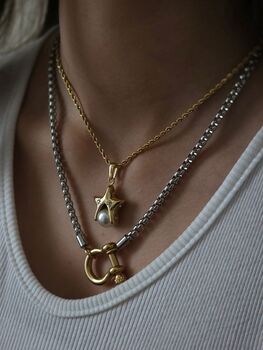 Chunky Shackle Chain Necklace – 18k Gold Plated Or Stainless Steel, Waterproof And Tarnish Free, Modern Unisex Gift, 5 of 8
