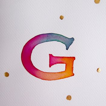 Personalised Handmade Initial Gold Leaf Dot Card, 4 of 7