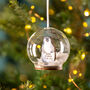 Personalised Illustrated Penguin First Christmas Snow Bauble, thumbnail 3 of 7