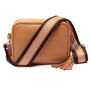 Personalised Tan Leather Handbag With Canvas Strap, thumbnail 6 of 6