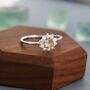 Genuine Citrine Halo Ring In Sterling Silver, thumbnail 8 of 12