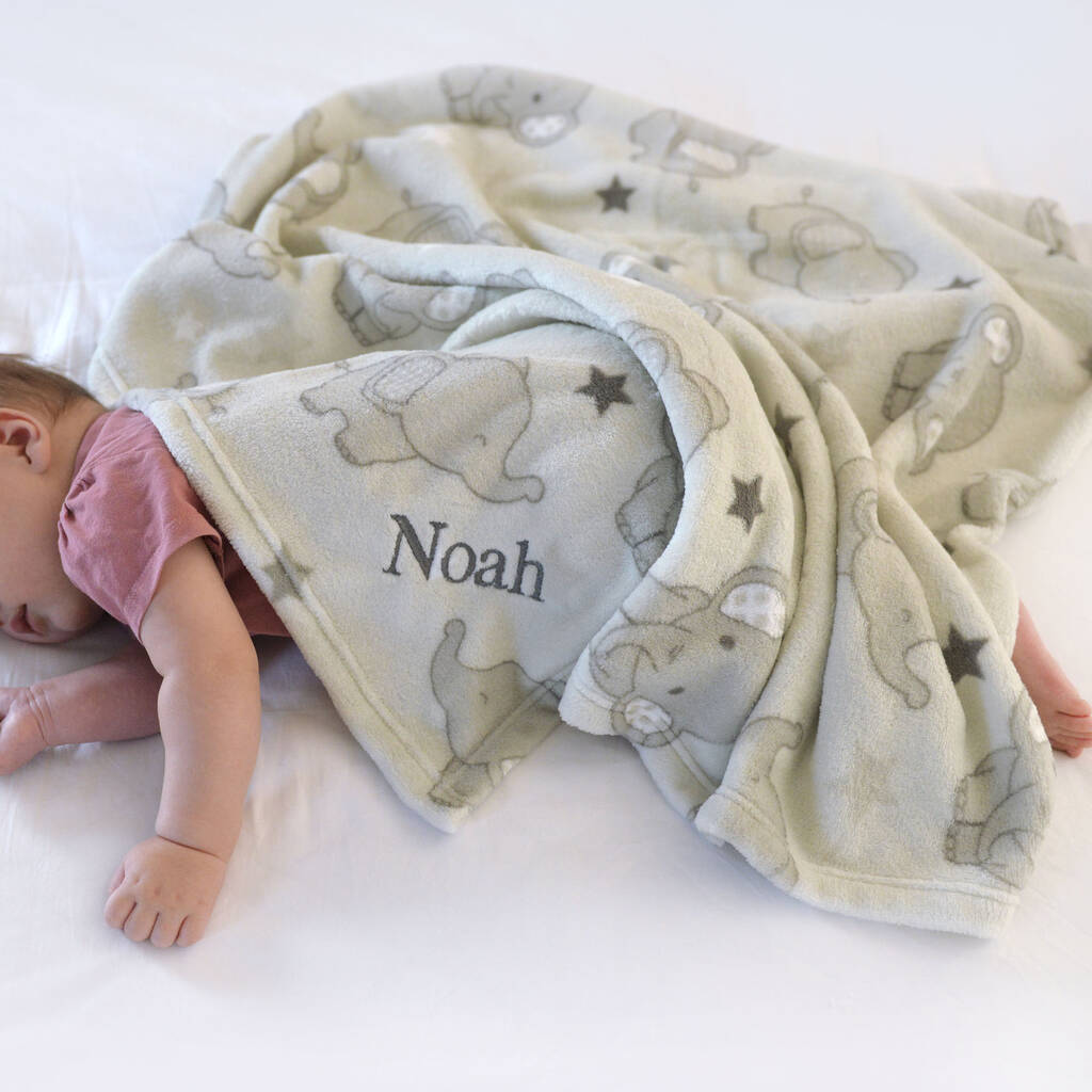 Personalised Elephant Blanket Teddy Comforter Set By A Type Of Design