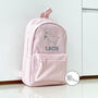 Pink Personalised Name And Design Unisex Mini Backpack, thumbnail 2 of 3