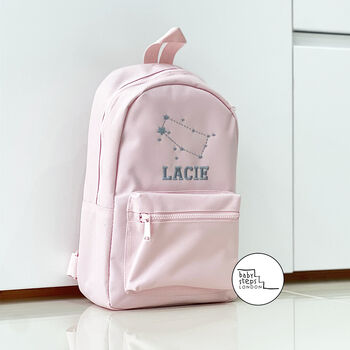 Pink Personalised Name And Design Unisex Mini Backpack, 2 of 3