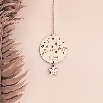Personalised Zodiac Star Sign Ornament Christmas Tree, 6 of 8