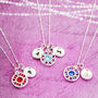 Birthstone Hugs And Kisses Charm Necklace, thumbnail 7 of 12