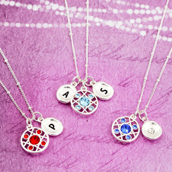 Birthstone Hugs And Kisses Charm Necklace, 7 of 12